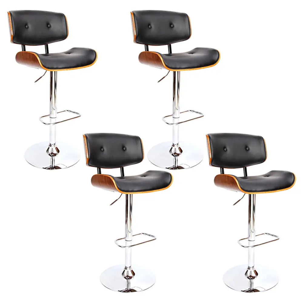 Artiss 4x Bar Stools Gas Lift Leather Black - Furniture > Bar Stools & Chairs > Massage Chairs