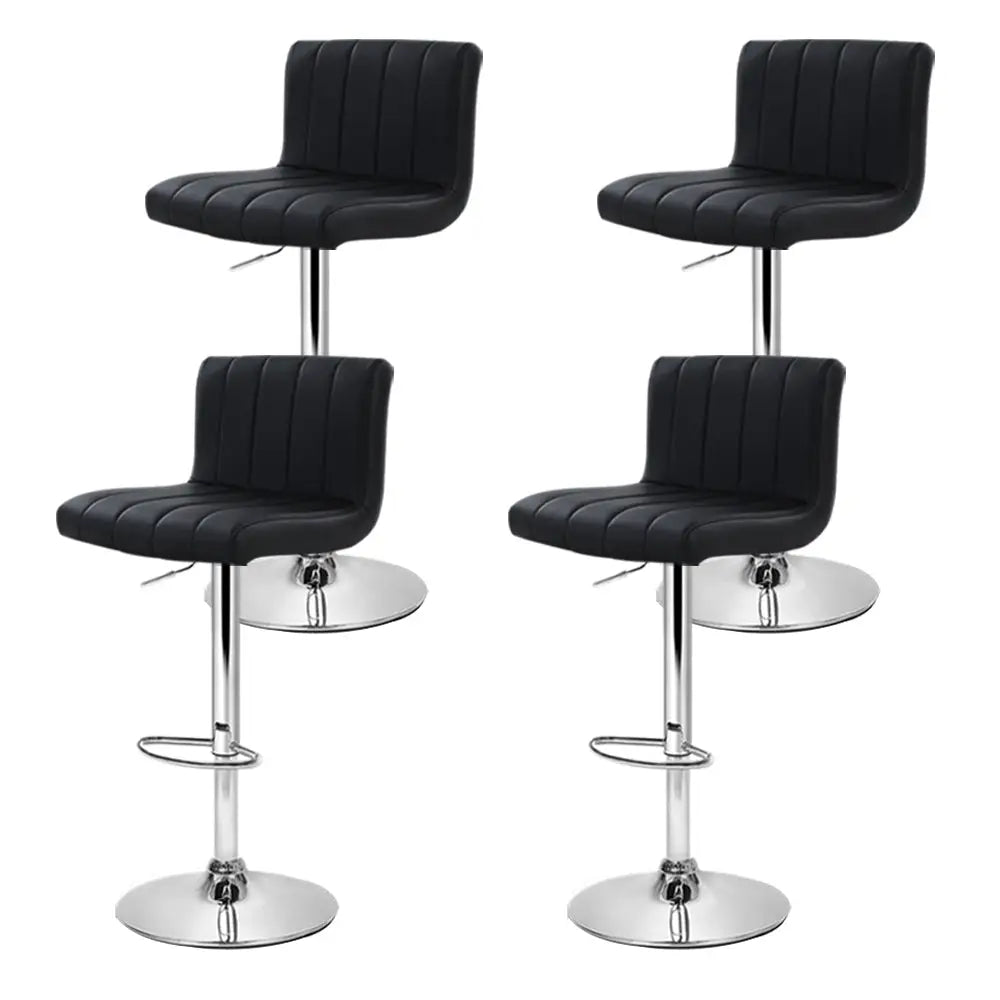 Artiss 4x Bar Stools Gas Lift Leather Black - Furniture > Bar Stools & Chairs > Table & Bar Stools