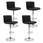 Artiss 4x Bar Stools Gas Lift Leather Black - Furniture > Bar Stools & Chairs > Table & Bar Stools