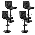 Artiss 4x Bar Stools Gas Lift Leather Chair Black - Furniture > Bar Stools & Chairs > Table & Bar Stools
