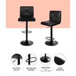 Artiss 4x Bar Stools Gas Lift Leather Chair Black - Furniture > Bar Stools & Chairs > Table & Bar Stools