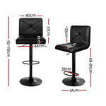 Artiss 4x Bar Stools Gas Lift Leather Chair Black - Furniture > Bar Stools & Chairs > Table & Bar Stools