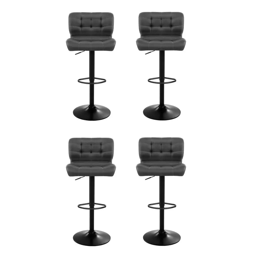 Artiss 4x Bar Stools Gas Lift Leather Padded Grey - Furniture > Bar Stools & Chairs > Massage Chairs
