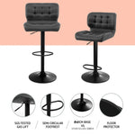 Artiss 4x Bar Stools Gas Lift Leather Padded Grey - Furniture > Bar Stools & Chairs > Massage Chairs
