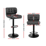 Artiss 4x Bar Stools Gas Lift Leather Padded Grey - Furniture > Bar Stools & Chairs > Massage Chairs