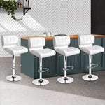 Artiss 4x Bar Stools Gas Lift Leather Padded White - Furniture > Bar Stools & Chairs