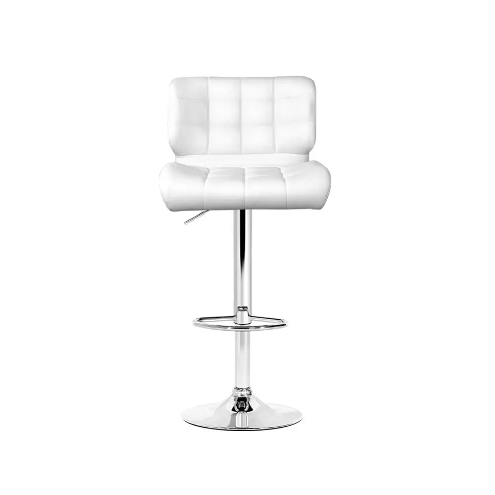 Artiss 4x Bar Stools Gas Lift Leather Padded White - Furniture > Bar Stools & Chairs