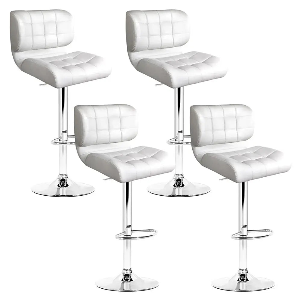 Artiss 4x Bar Stools Gas Lift Leather Padded White - Furniture > Bar Stools & Chairs