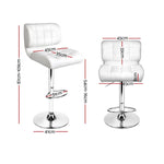 Artiss 4x Bar Stools Gas Lift Leather Padded White - Furniture > Bar Stools & Chairs