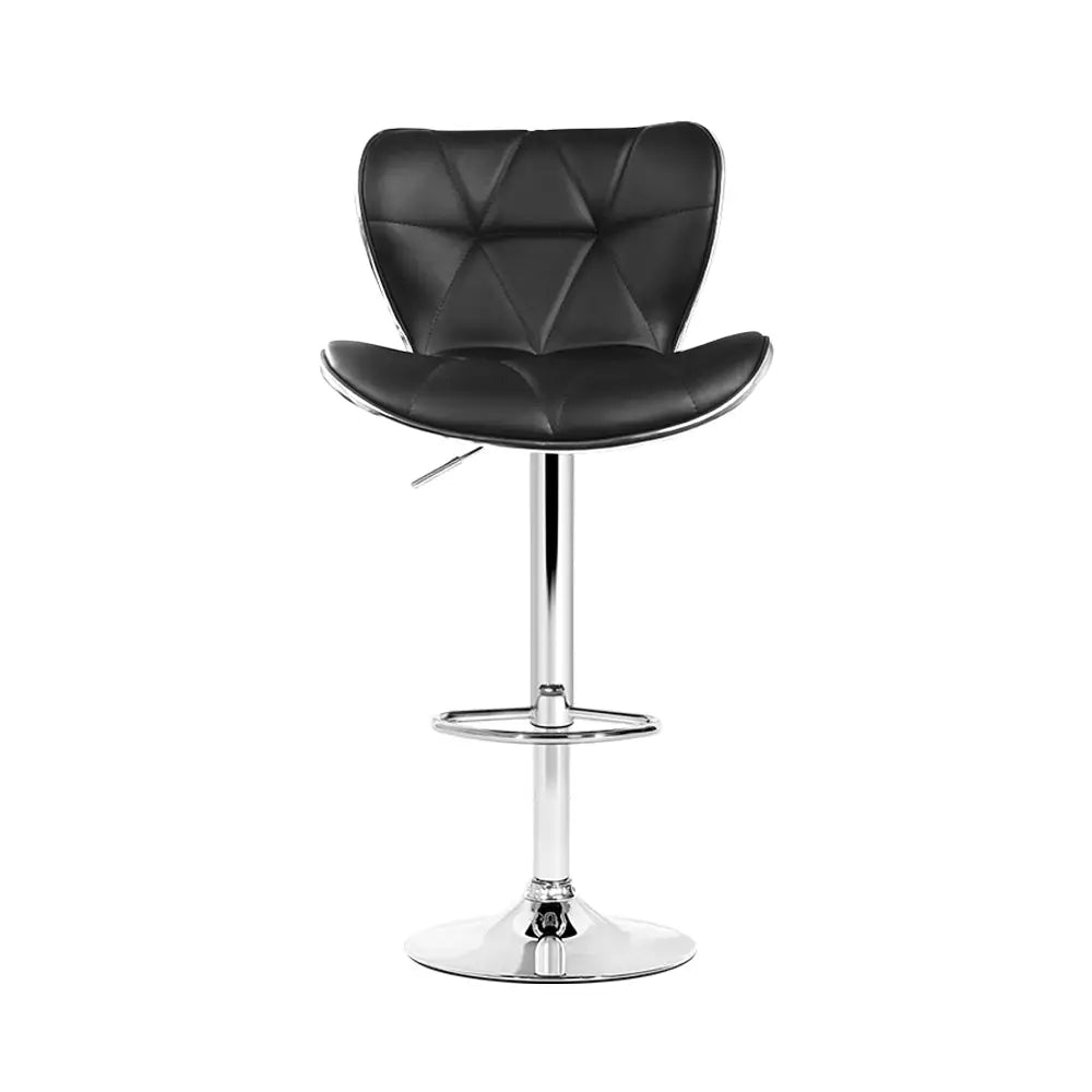Artiss 4x Bar Stools Gas Lift Leather Seat Black - Furniture > Bar Stools & Chairs