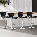 Artiss 4x Bar Stools Gas Lift Leather Seat Black - Furniture > Bar Stools & Chairs