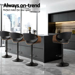 Artiss 4x Bar Stools Gas Lift Leather w/Armrest - Black - Furniture > Bar Stools & Chairs > Massage Chairs