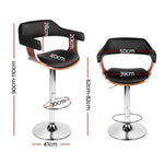 Artiss 4x Bar Stools Gas Lift Leather w/Armrest Black - Furniture > Bar Stools & Chairs > Table & Bar Stools