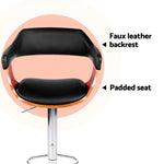 Artiss 4x Bar Stools Gas Lift Leather w/Armrest Black - Furniture > Bar Stools & Chairs > Table & Bar Stools