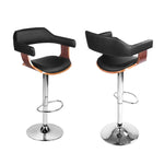 Artiss 4x Bar Stools Gas Lift Leather w/Armrest Black - Furniture > Bar Stools & Chairs > Table & Bar Stools