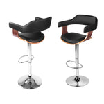 Artiss 4x Bar Stools Gas Lift Leather w/Armrest Black - Furniture > Bar Stools & Chairs > Table & Bar Stools