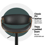 Artiss 4x Bar Stools Gas Lift Leather w/Armrest - Black - Furniture > Bar Stools & Chairs > Massage Chairs