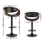 Artiss 4x Bar Stools Gas Lift Leather w/Armrest - Black - Furniture > Bar Stools & Chairs > Massage Chairs