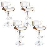 Artiss 4x Bar Stools Gas Lift Leather White - Furniture > Bar Stools & Chairs > Massage Chairs