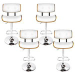 Artiss 4x Bar Stools Gas Lift Leather White - Furniture > Bar Stools & Chairs > Massage Chairs
