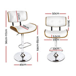 Artiss 4x Bar Stools Gas Lift Leather White - Furniture > Bar Stools & Chairs > Massage Chairs