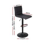 Artiss 4x Bar Stools Gas Lift Linen Fabric Black - Furniture > Bar Stools & Chairs
