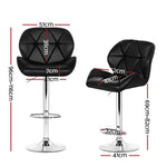 Artiss 4x Bar Stools Gas Lift Padded Leather Black - Furniture > Bar Stools & Chairs > Table & Bar Stools