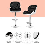 Artiss 4x Bar Stools Gas Lift Padded Leather Black & White - Furniture > Bar Stools & Chairs > Table & Bar Stools