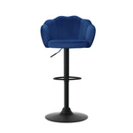 Artiss 4x Bar Stools Gas Lift Velvet Blue - Furniture > Bar Stools & Chairs > Table & Bar Stools