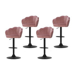 Artiss 4x Bar Stools Gas Lift Velvet Pink - Furniture > Bar Stools & Chairs > Table & Bar Stools