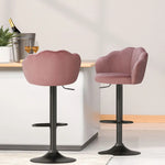 Artiss 4x Bar Stools Gas Lift Velvet Pink - Furniture > Bar Stools & Chairs > Table & Bar Stools