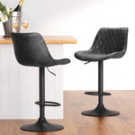 Artiss 4x Bar Stools Gas Lift Vintage Leather Black - Furniture > Bar Stools & Chairs > Massage Chairs