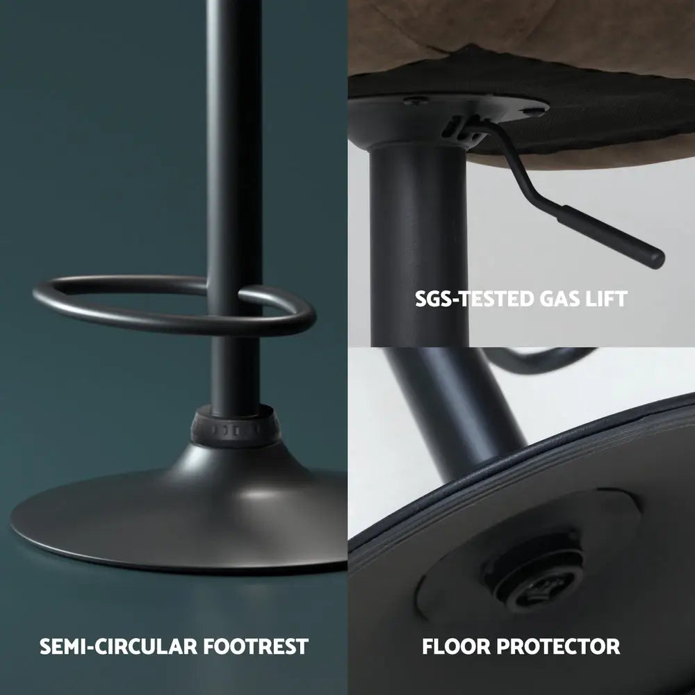 Artiss 4x Bar Stools Gas Lift Vintage Leather Brown - Furniture > Bar Stools & Chairs > Massage Chairs