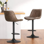 Artiss 4x Bar Stools Gas Lift Vintage Leather Brown - Furniture > Bar Stools & Chairs > Massage Chairs