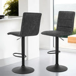 Artiss 4x Bar Stools Gas Lift Vintage Leather Grey - Furniture > Bar Stools & Chairs > Massage Chairs