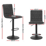 Artiss 4x Bar Stools Gas Lift Vintage Leather Grey - Furniture > Bar Stools & Chairs > Massage Chairs