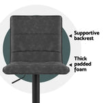 Artiss 4x Bar Stools Gas Lift Vintage Leather Grey - Furniture > Bar Stools & Chairs > Massage Chairs