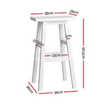 Artiss 4x Bar Stools Kitchen Chairs Wooden White - Furniture > Bar Stools & Chairs > Table & Bar Stools