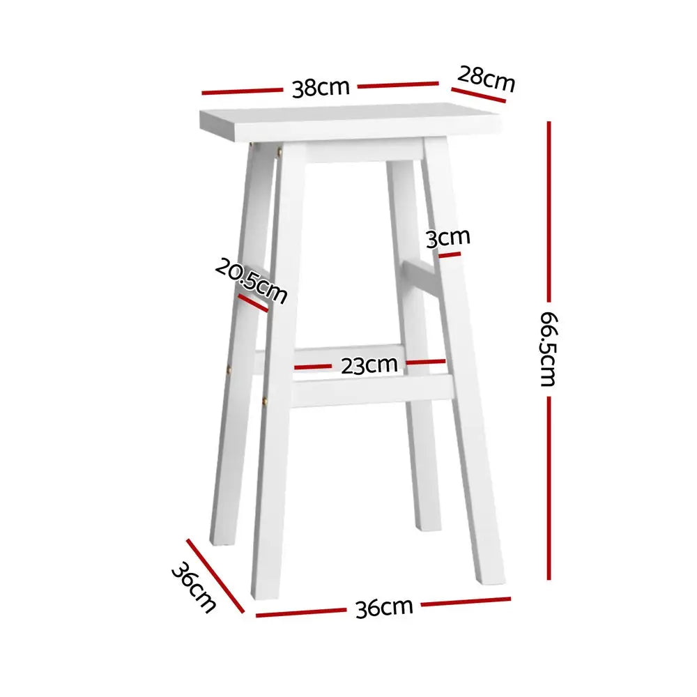 Artiss 4x Bar Stools Kitchen Chairs Wooden White - Furniture > Bar Stools & Chairs > Table & Bar Stools