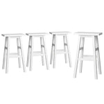 Artiss 4x Bar Stools Kitchen Chairs Wooden White - Furniture > Bar Stools & Chairs > Table & Bar Stools