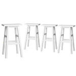 Artiss 4x Bar Stools Kitchen Chairs Wooden White - Furniture > Bar Stools & Chairs > Table & Bar Stools