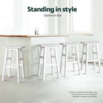 Artiss 4x Bar Stools Kitchen Chairs Wooden White - Furniture > Bar Stools & Chairs > Table & Bar Stools