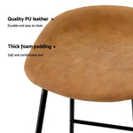 Artiss 4x Bar Stools Kitchen Dining Chairs Counter Stool PU Leather Metal Brown - Furniture > Bar Stools & Chairs >