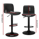 Artiss 4x Bar Stools Kitchen Swivel Gas Lift Chairs Black - Furniture > Bar Stools & Chairs > Table & Bar Stools