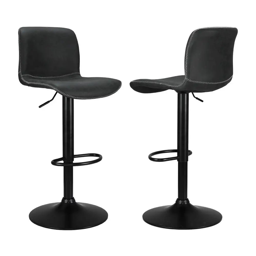 Artiss 4x Bar Stools Kitchen Swivel Gas Lift Chairs Black - Furniture > Bar Stools & Chairs > Table & Bar Stools