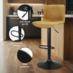 Artiss 4x Bar Stools Kitchen Swivel Gas Lift Chairs Brown - Furniture > Bar Stools & Chairs > Table & Bar Stools
