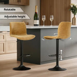 Artiss 4x Bar Stools Kitchen Swivel Gas Lift Chairs Brown - Furniture > Bar Stools & Chairs > Table & Bar Stools