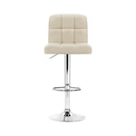 Artiss 4x Bar Stools Leather Gas Lift Beige - Furniture > Bar Stools & Chairs