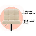 Artiss 4x Bar Stools Leather Gas Lift Beige - Furniture > Bar Stools & Chairs