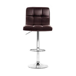 Artiss 4x Bar Stools Leather Gas Lift Brown - Furniture > Bar Stools & Chairs